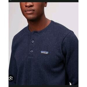 Patagonia Mens Better Sweater Adult Blue Henley Fleece Sweatshirt XXL